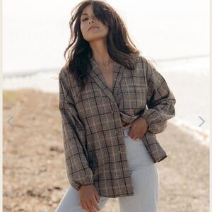 Harly Jae - House Blouse - Espresso Plaid